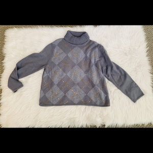 Gray sequin embellished sweater Size L